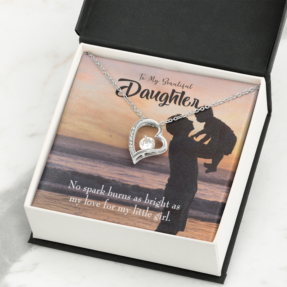 To My Daughter Dad's Bright Love Forever Necklace w Message Card-Express Your Love Gifts