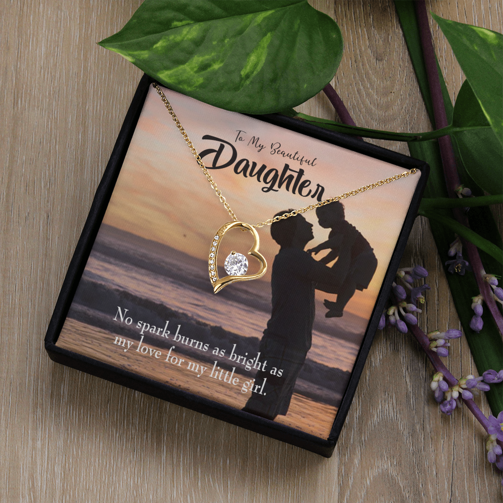 To My Daughter Dad's Bright Love Forever Necklace w Message Card-Express Your Love Gifts