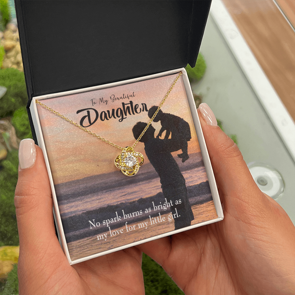 To My Daughter Dad's Bright Love Infinity Knot Necklace Message Card-Express Your Love Gifts