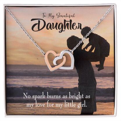 To My Daughter Dad's Bright Love Inseparable Necklace-Express Your Love Gifts
