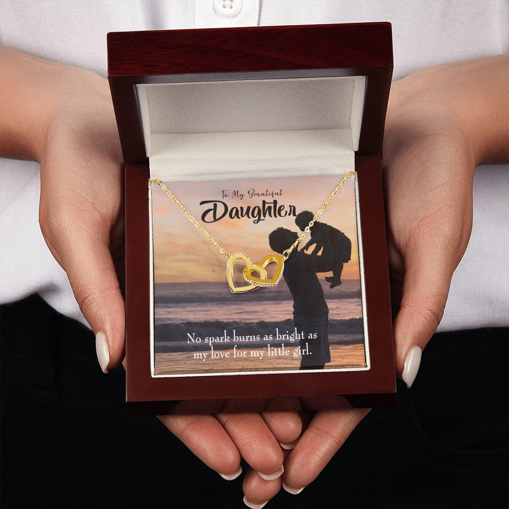 To My Daughter Dad's Bright Love Inseparable Necklace-Express Your Love Gifts
