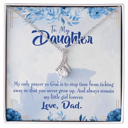 To My Daughter Dad's Daughter Always Alluring Ribbon Necklace Message Card-Express Your Love Gifts
