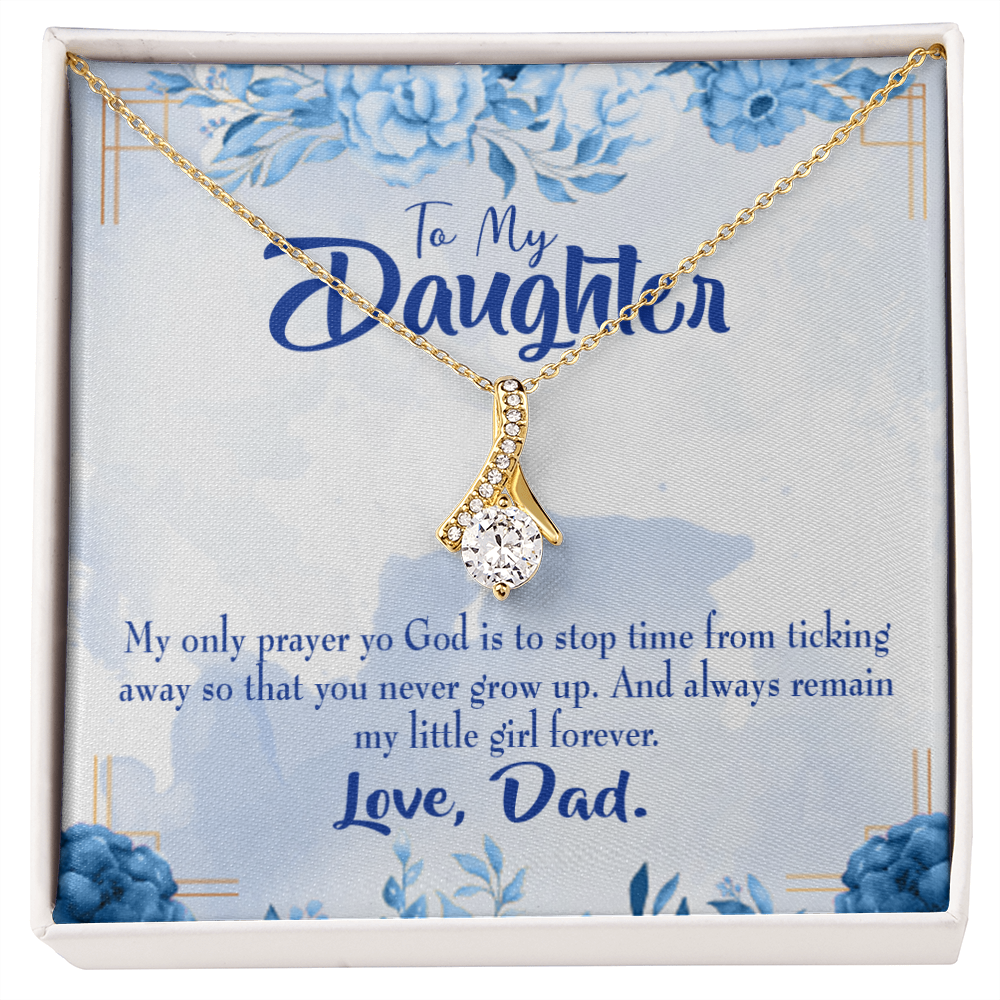 To My Daughter Dad's Daughter Always Alluring Ribbon Necklace Message Card-Express Your Love Gifts