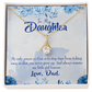 To My Daughter Dad's Daughter Always Alluring Ribbon Necklace Message Card-Express Your Love Gifts