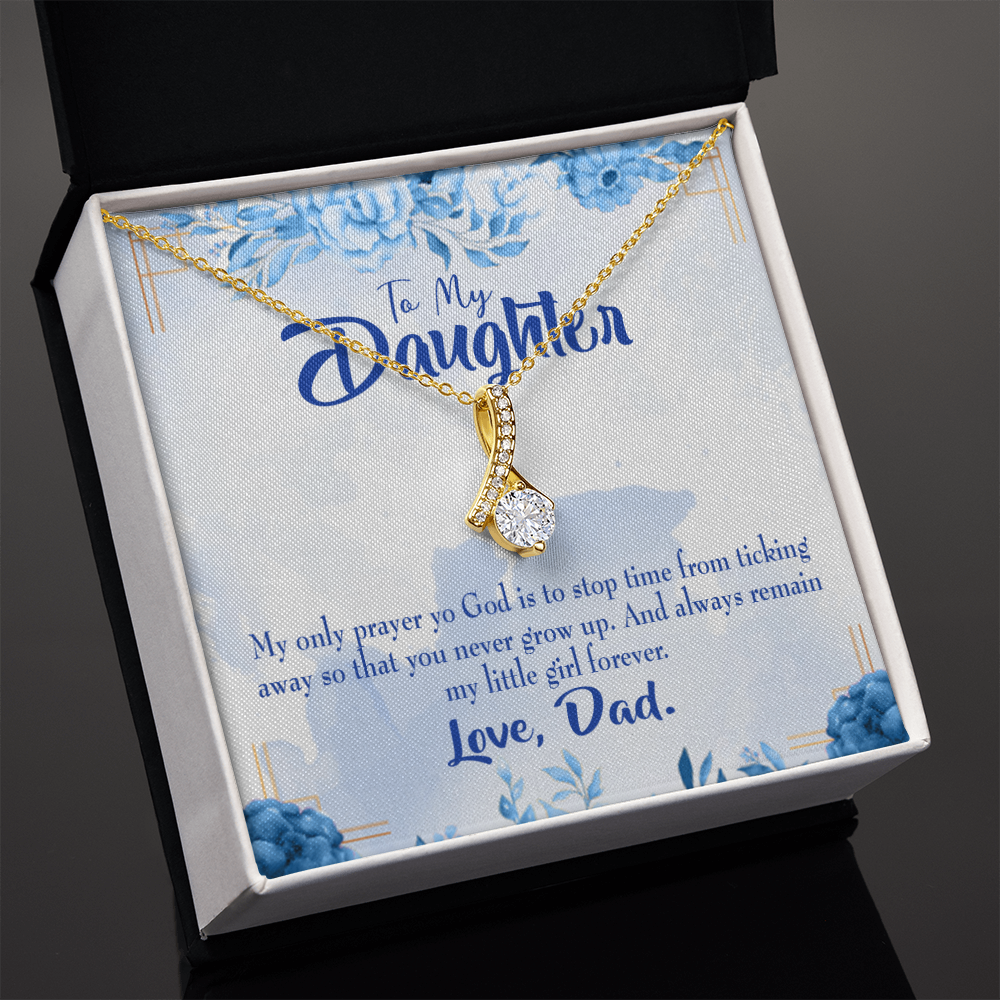 To My Daughter Dad's Daughter Always Alluring Ribbon Necklace Message Card-Express Your Love Gifts