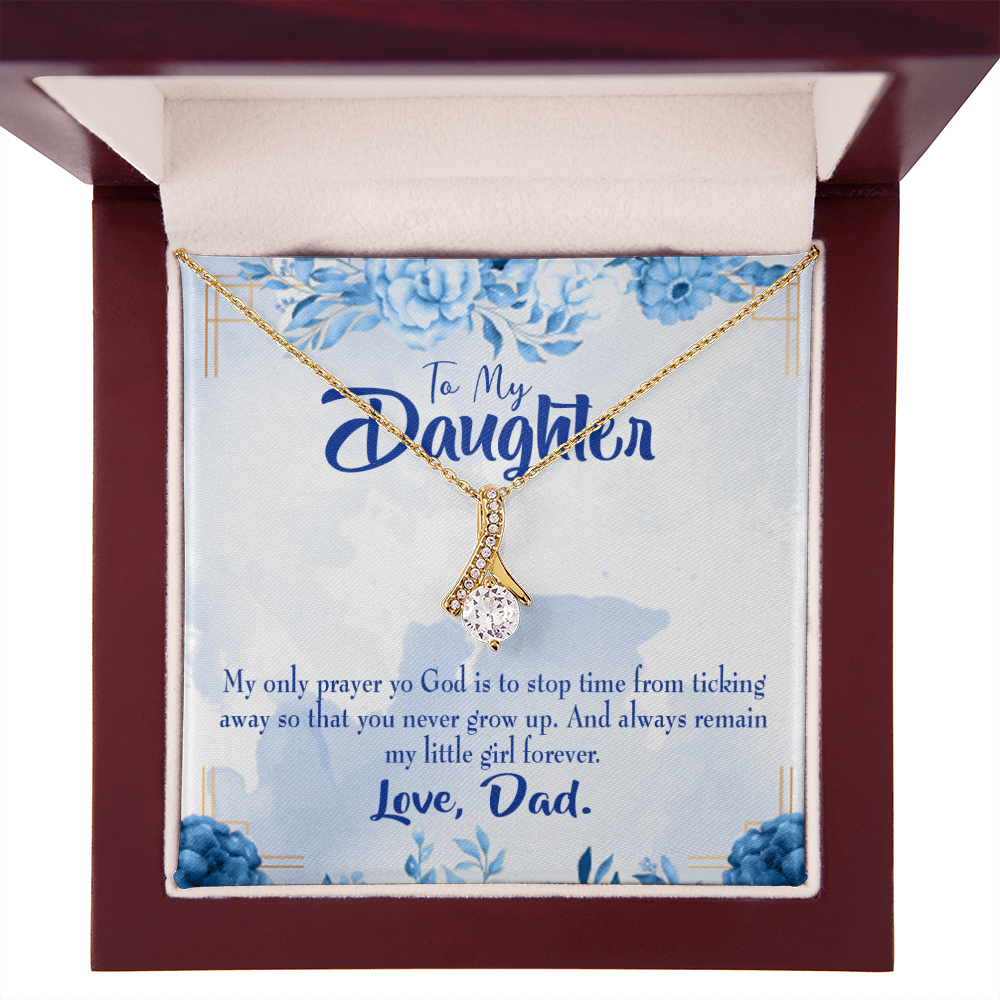 To My Daughter Dad's Daughter Always Alluring Ribbon Necklace Message Card-Express Your Love Gifts