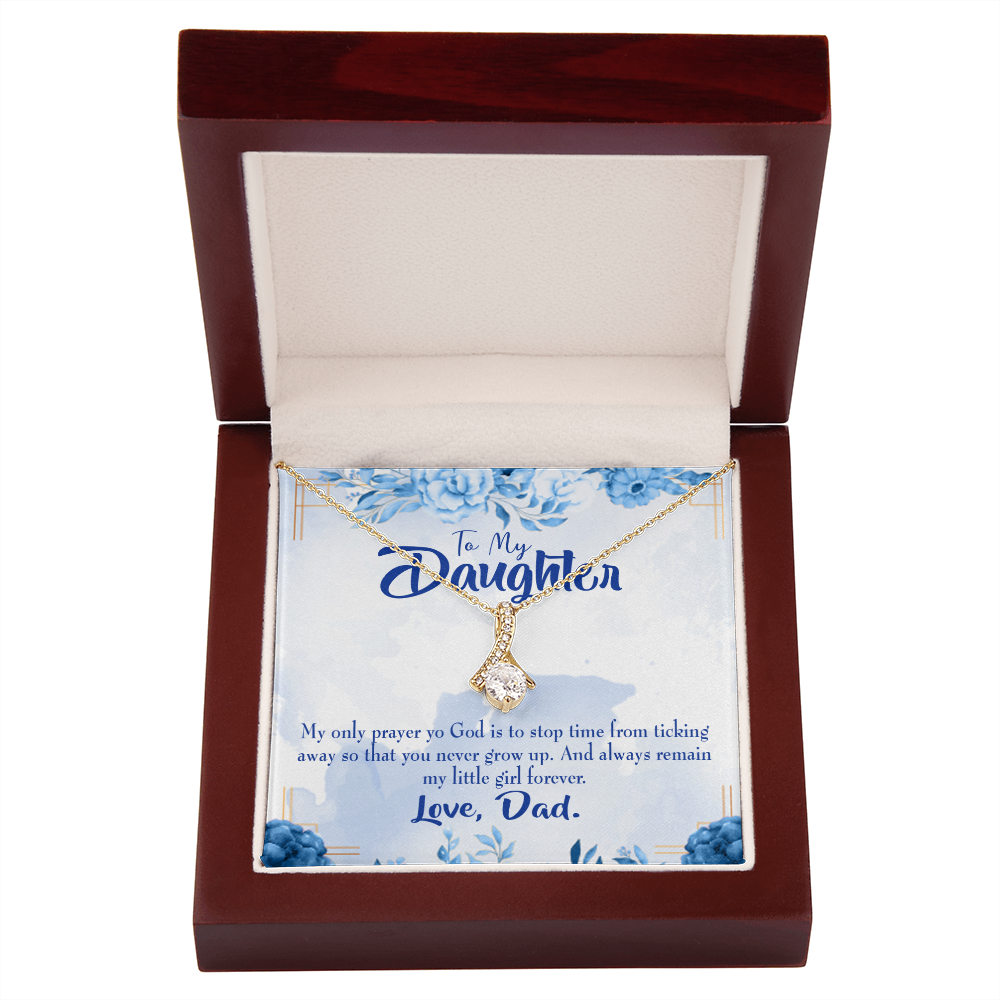 To My Daughter Dad's Daughter Always Alluring Ribbon Necklace Message Card-Express Your Love Gifts