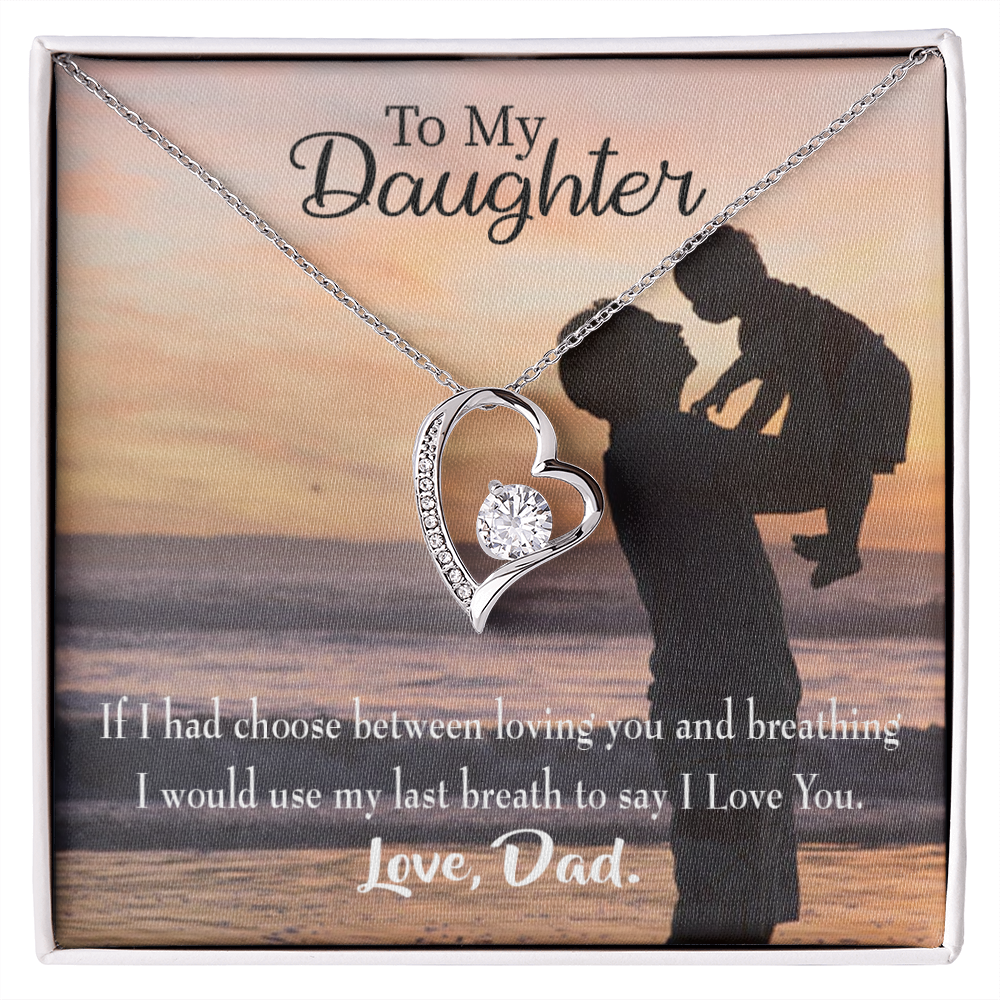 To My Daughter Dad's Last Breath Forever Necklace w Message Card-Express Your Love Gifts