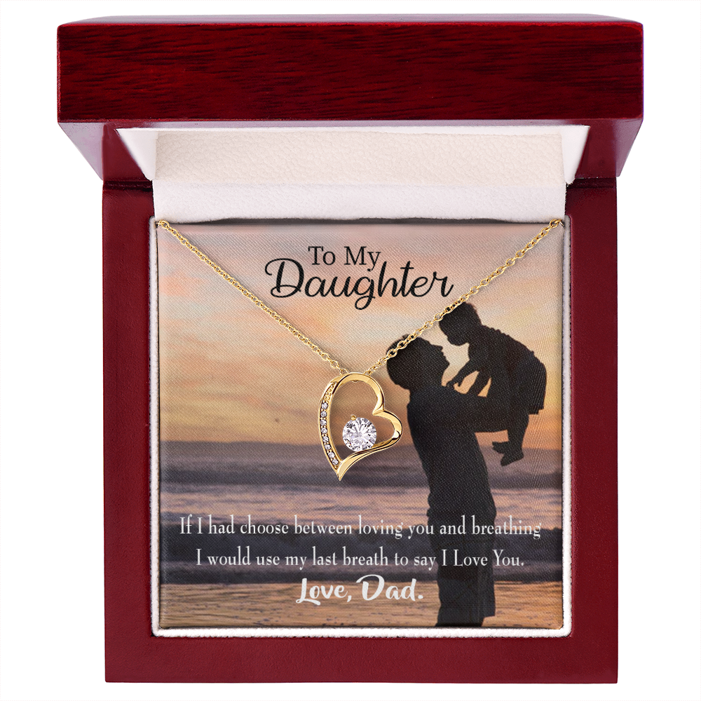 To My Daughter Dad's Last Breath Forever Necklace w Message Card-Express Your Love Gifts
