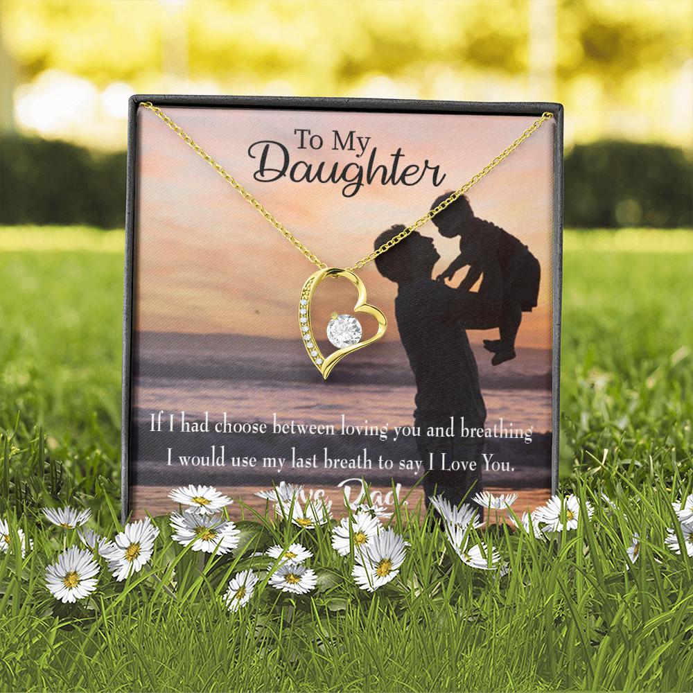 To My Daughter Dad's Last Breath Forever Necklace w Message Card-Express Your Love Gifts