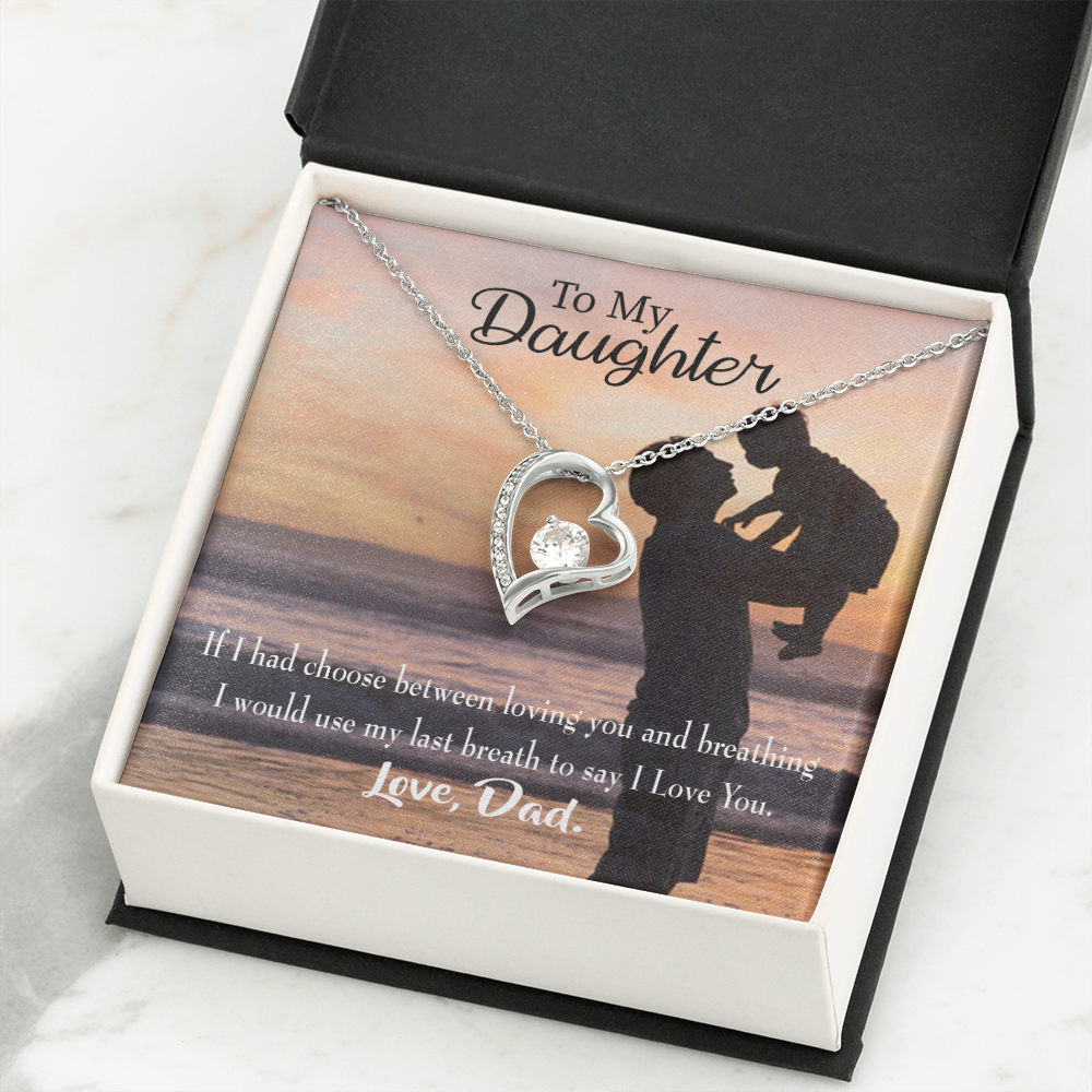 To My Daughter Dad's Last Breath Forever Necklace w Message Card-Express Your Love Gifts