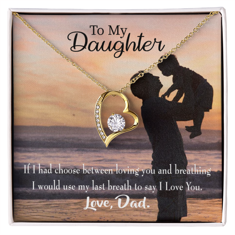 To My Daughter Dad's Last Breath Forever Necklace w Message Card-Express Your Love Gifts