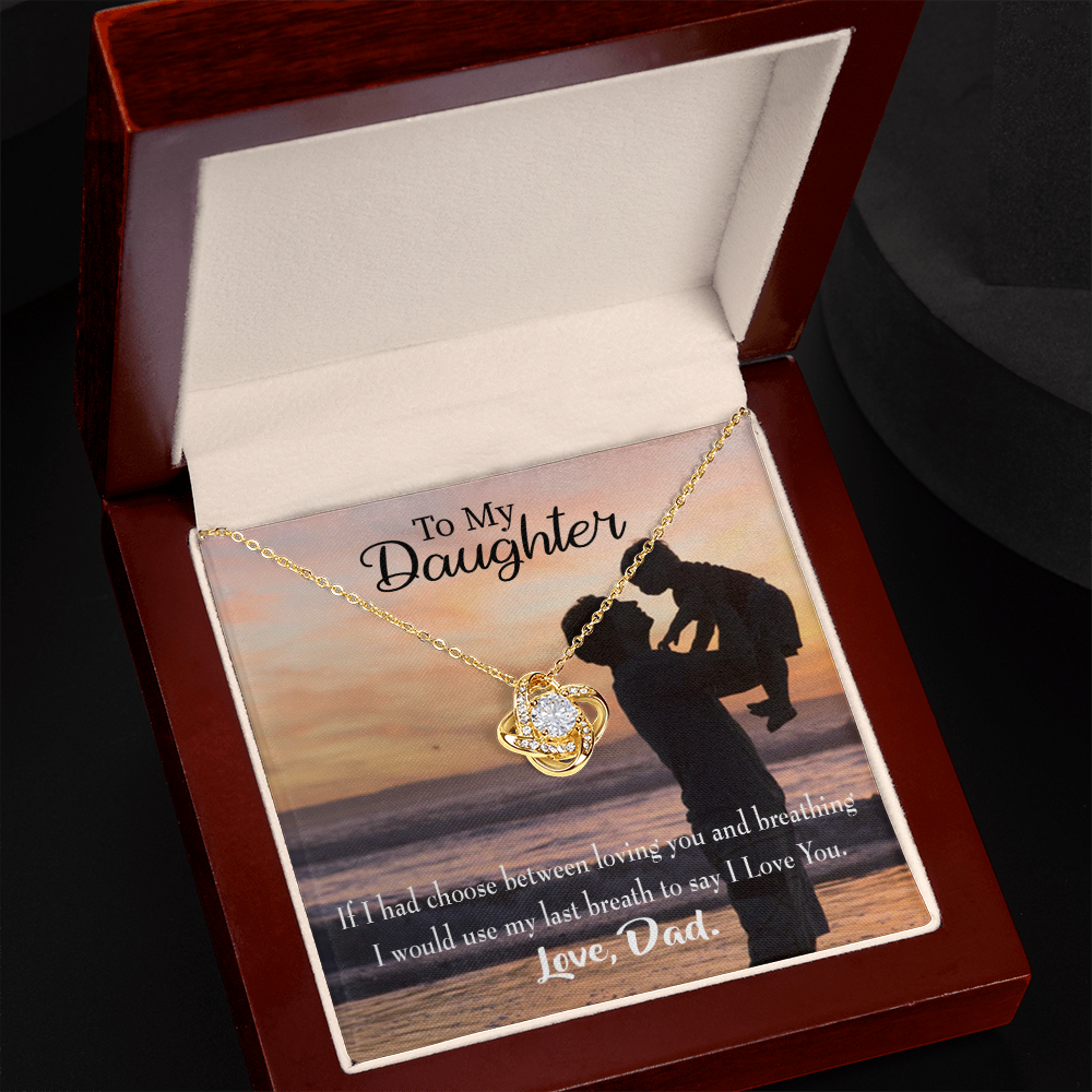 To My Daughter Dad's Last Breath Infinity Knot Necklace Message Card-Express Your Love Gifts