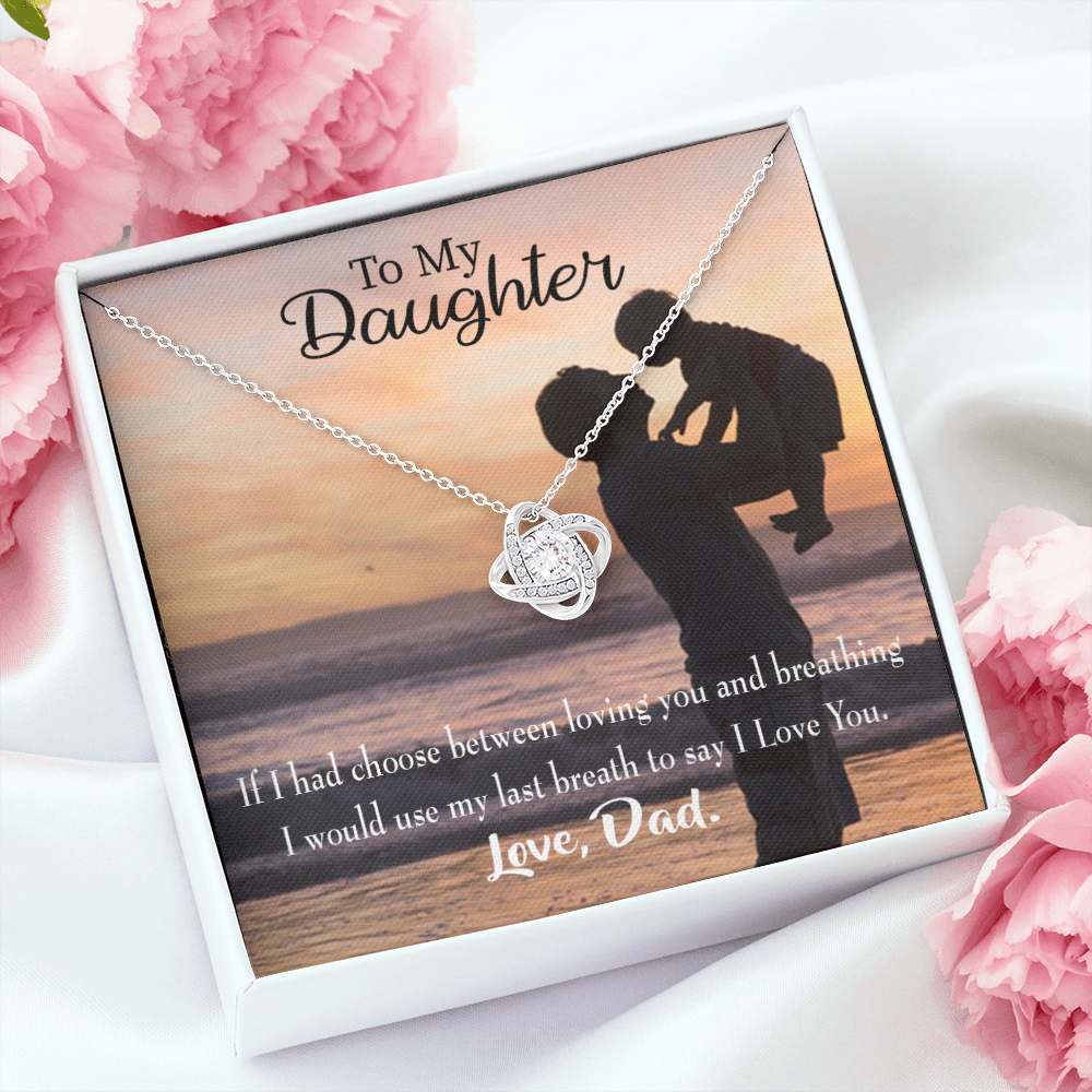 To My Daughter Dad's Last Breath Infinity Knot Necklace Message Card-Express Your Love Gifts