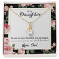To My Daughter Dad's Magical and Miracle Daughter Alluring Ribbon Necklace Message Card-Express Your Love Gifts