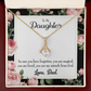 To My Daughter Dad's Magical and Miracle Daughter Alluring Ribbon Necklace Message Card-Express Your Love Gifts