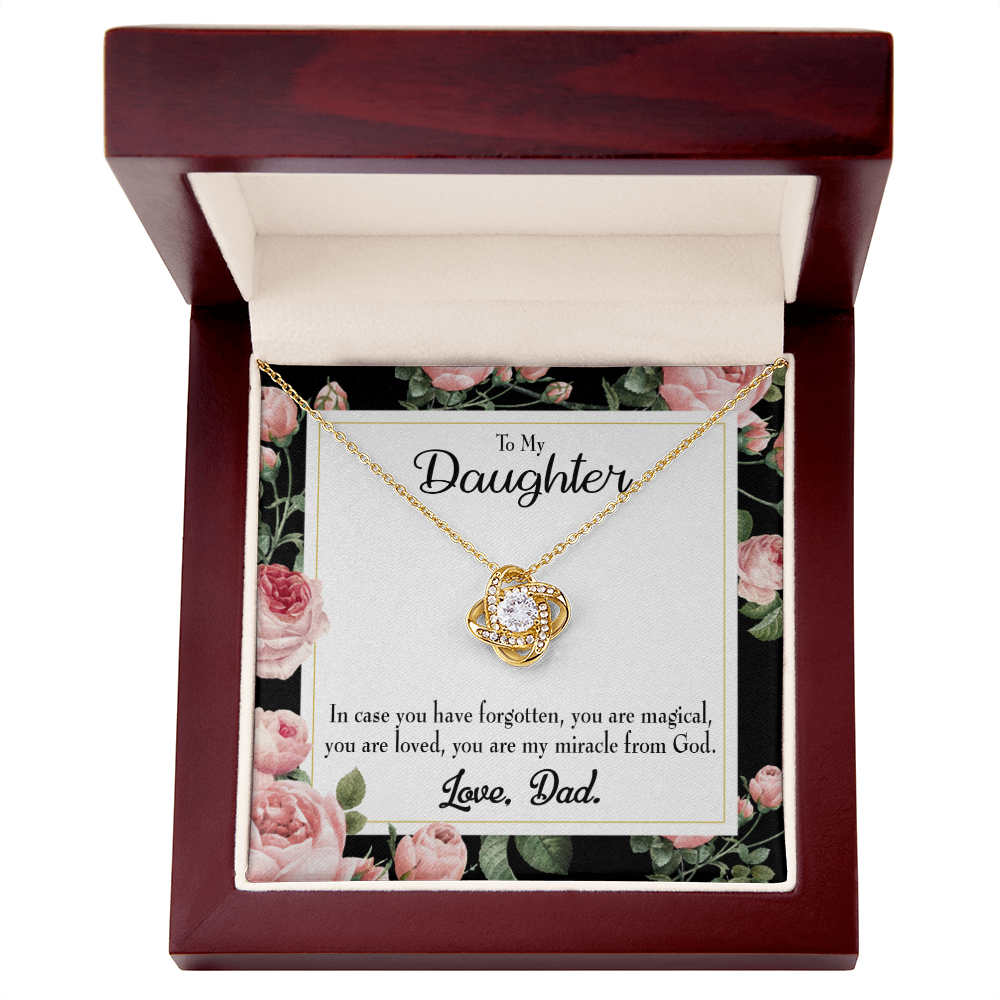 To My Daughter Dad's Magical and Miracle Daughter Infinity Knot Necklace Message Card-Express Your Love Gifts