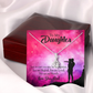 To My Daughter Dad's Miracle Alluring Ribbon Necklace Message Card-Express Your Love Gifts
