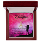 To My Daughter Dad's Miracle Alluring Ribbon Necklace Message Card-Express Your Love Gifts