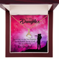 To My Daughter Dad's Miracle Alluring Ribbon Necklace Message Card-Express Your Love Gifts