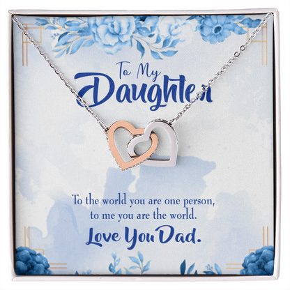 To My Daughter Dad's World Inseparable Necklace-Express Your Love Gifts