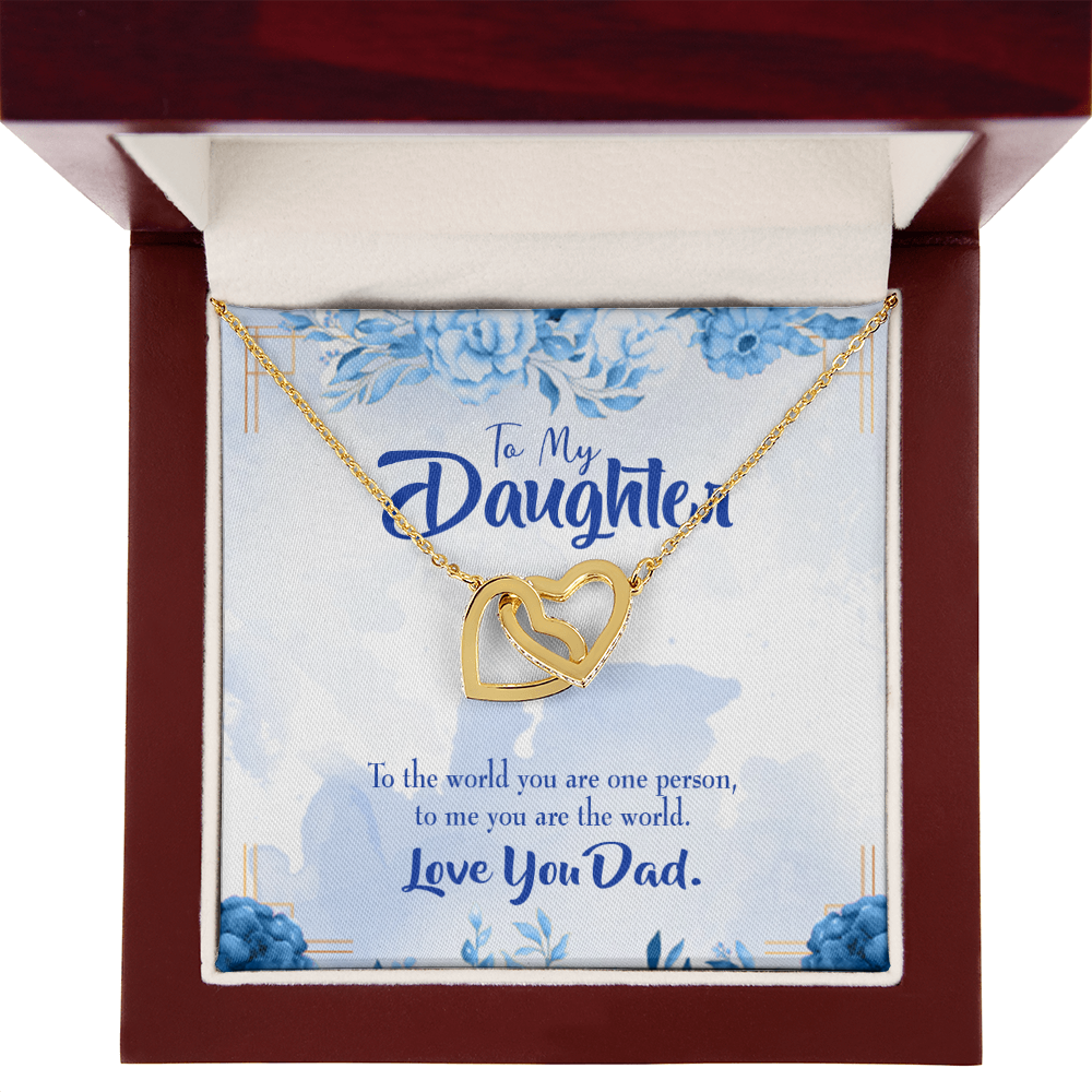 To My Daughter Dad's World Inseparable Necklace-Express Your Love Gifts