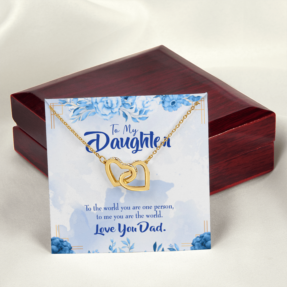 To My Daughter Dad's World Inseparable Necklace-Express Your Love Gifts