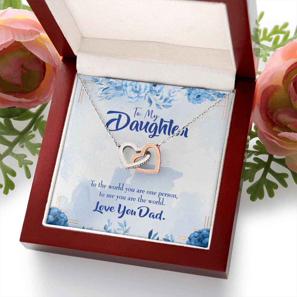 To My Daughter Dad's World Inseparable Necklace-Express Your Love Gifts