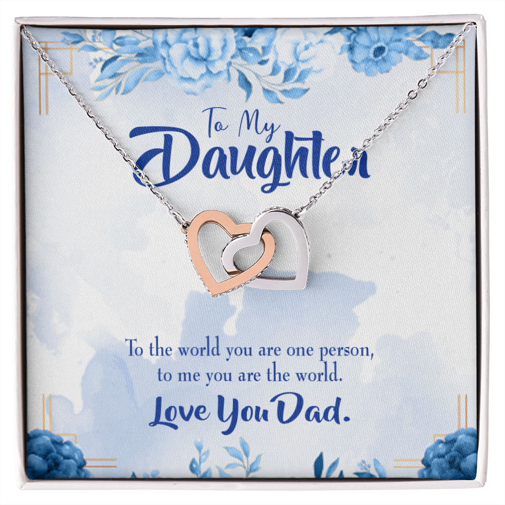 To My Daughter Dad's World Inseparable Necklace-Express Your Love Gifts