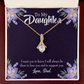To My Daughter Dad Supports Daughter Alluring Ribbon Necklace Message Card-Express Your Love Gifts