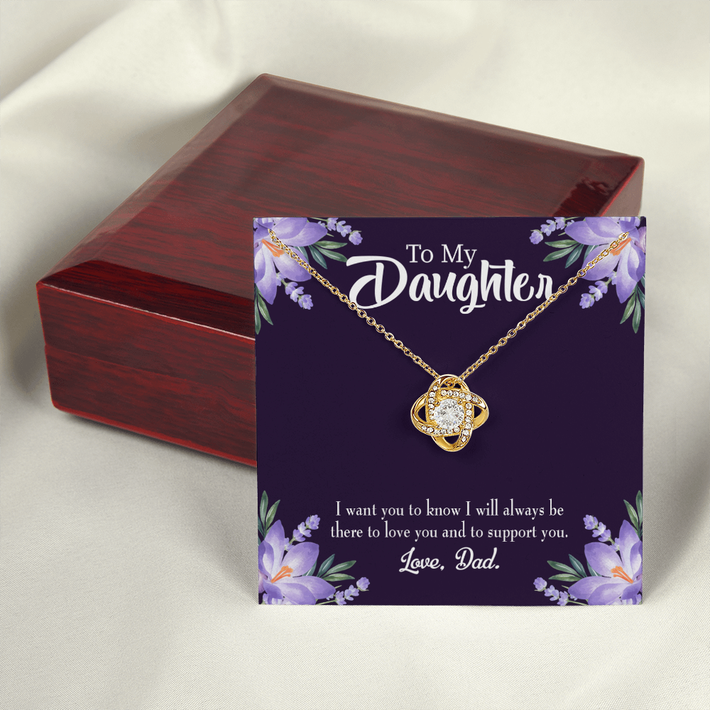 To My Daughter Dad Supports Daughter Infinity Knot Necklace Message Card-Express Your Love Gifts