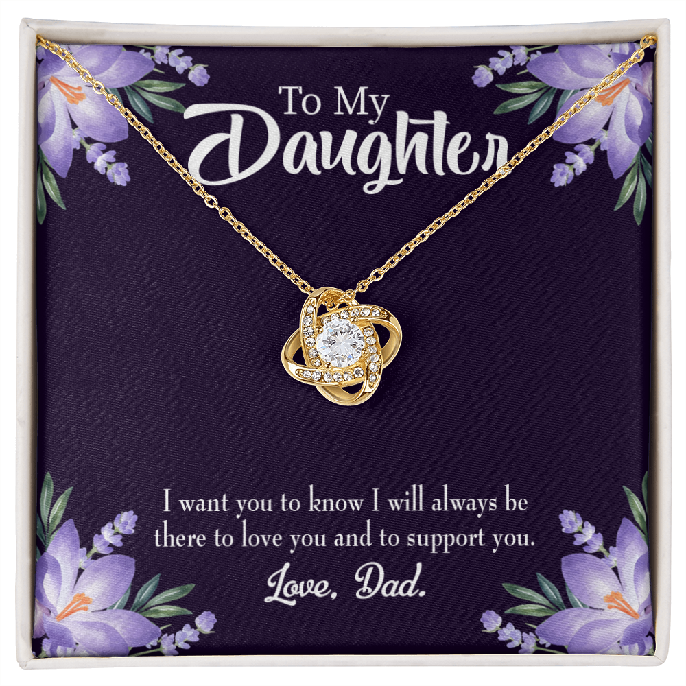 To My Daughter Dad Supports Daughter Infinity Knot Necklace Message Card-Express Your Love Gifts