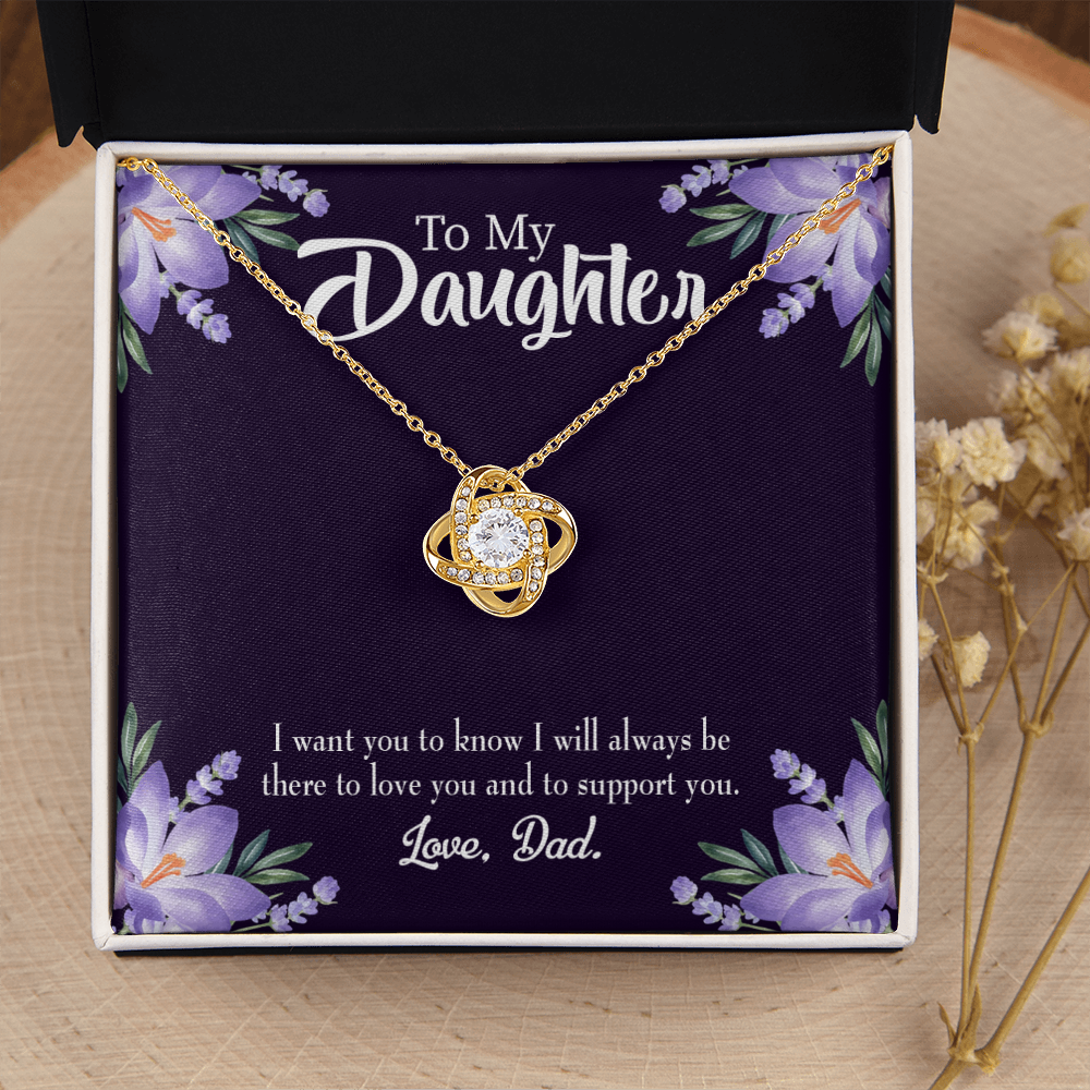 To My Daughter Dad Supports Daughter Infinity Knot Necklace Message Card-Express Your Love Gifts