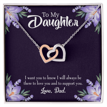 To My Daughter Dad Supports Daughter Inseparable Necklace-Express Your Love Gifts