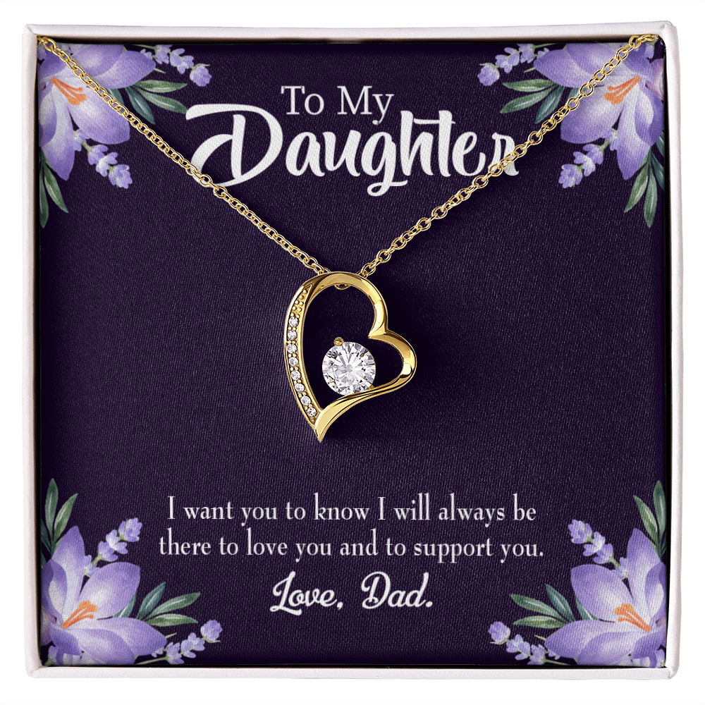 To My Daughter Dad Supports You Forever Necklace w Message Card-Express Your Love Gifts