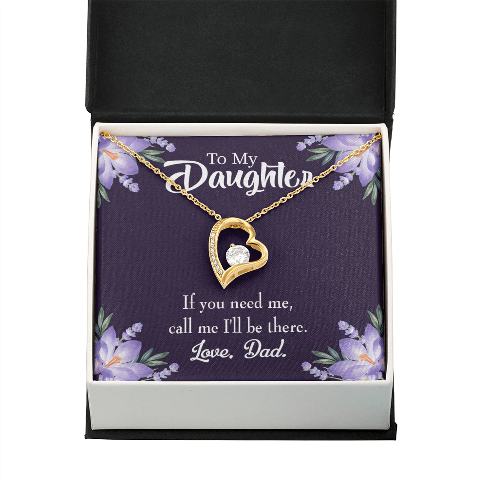 To My Daughter Dad Will be There Forever Necklace w Message Card-Express Your Love Gifts