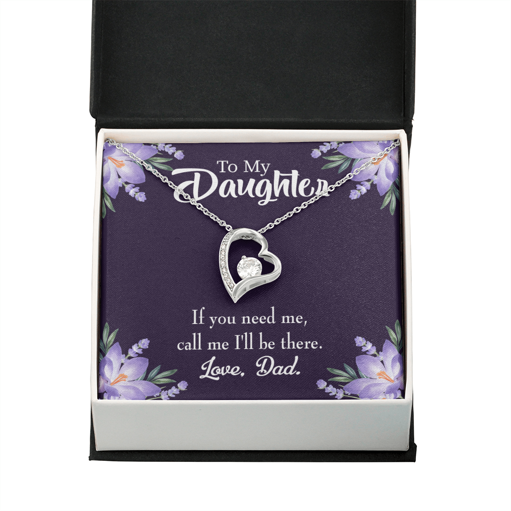 To My Daughter Dad Will be There Forever Necklace w Message Card-Express Your Love Gifts