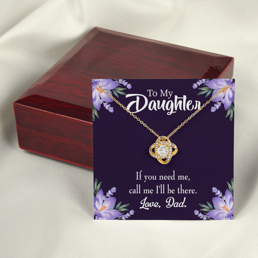 To My Daughter Dad Will Be There From Dad Infinity Knot Necklace Message Card-Express Your Love Gifts