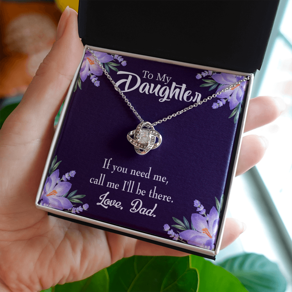 To My Daughter Dad Will Be There From Dad Infinity Knot Necklace Message Card-Express Your Love Gifts