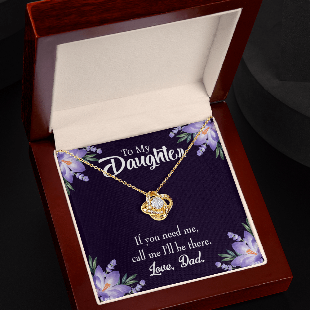 To My Daughter Dad Will Be There From Dad Infinity Knot Necklace Message Card-Express Your Love Gifts