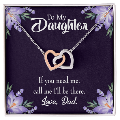 To My Daughter Dad Will be There Inseparable Necklace-Express Your Love Gifts