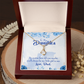 To My Daughter Daddy's Little Girl Alluring Ribbon Necklace Message Card-Express Your Love Gifts