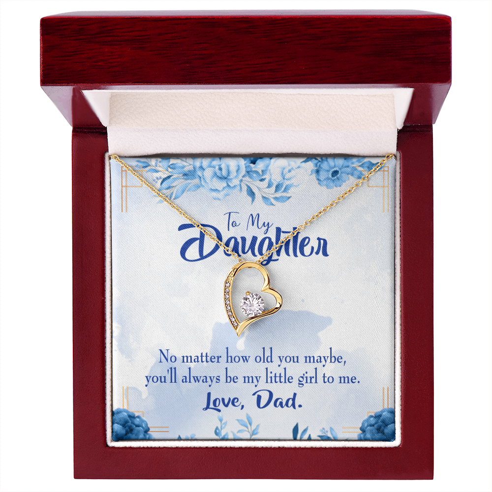 To My Daughter Daddy's Little Girl Forever Necklace w Message Card-Express Your Love Gifts