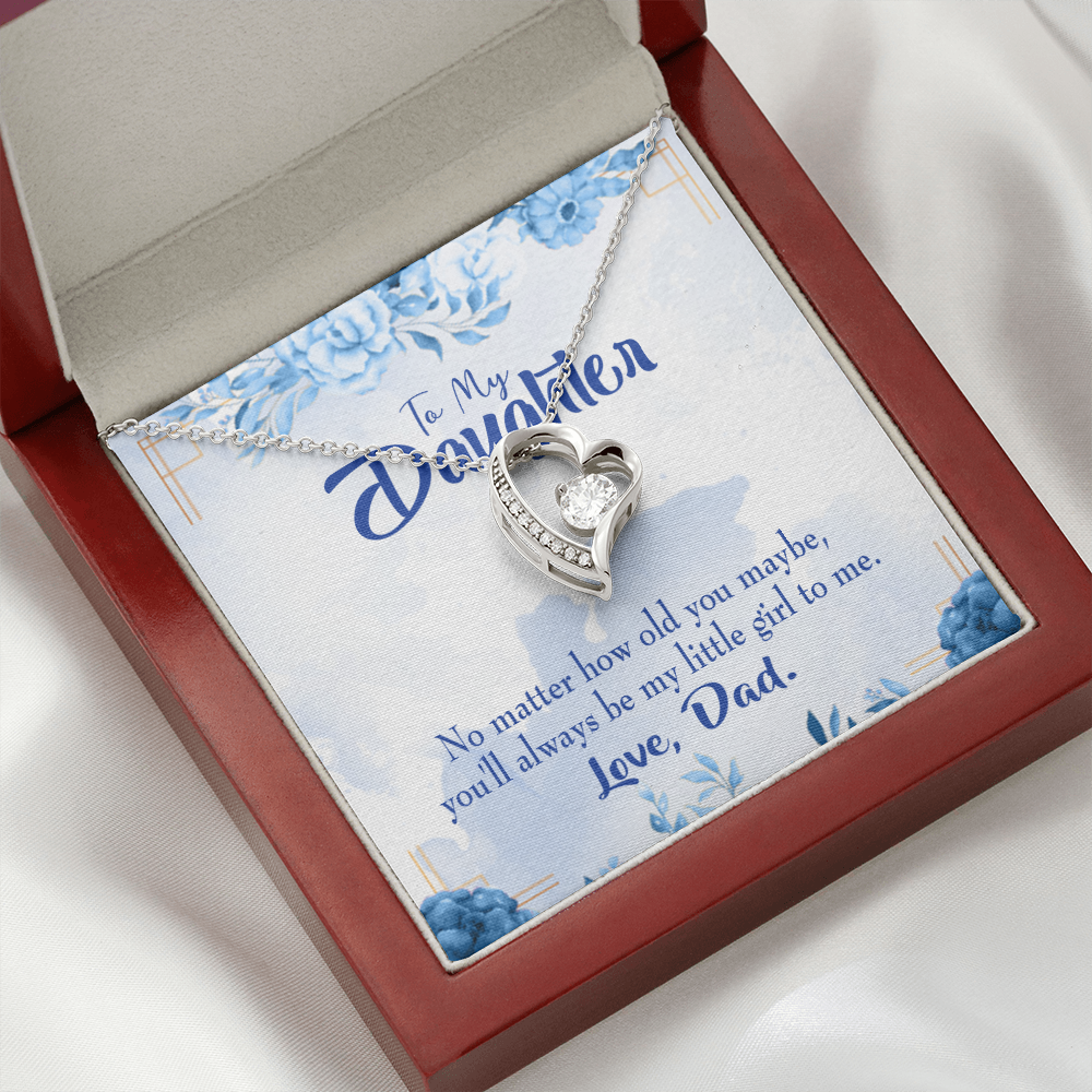 To My Daughter Daddy's Little Girl Forever Necklace w Message Card-Express Your Love Gifts