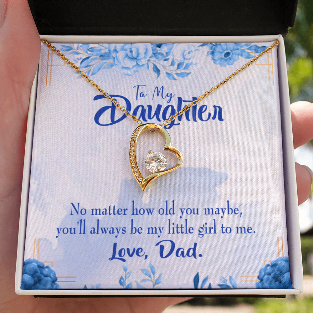 To My Daughter Daddy's Little Girl Forever Necklace w Message Card-Express Your Love Gifts