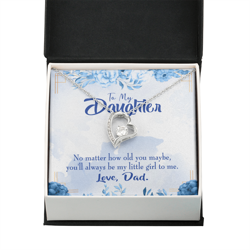 To My Daughter Daddy's Little Girl Forever Necklace w Message Card-Express Your Love Gifts