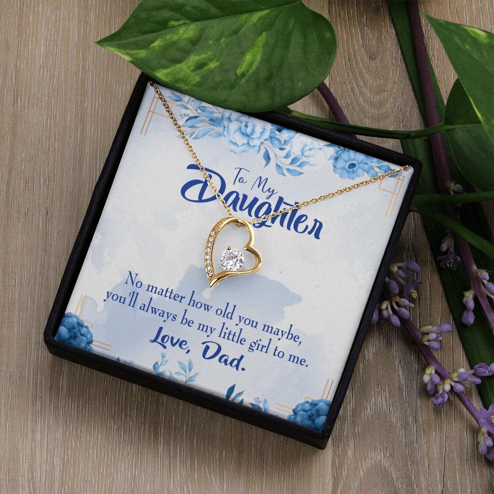 To My Daughter Daddy's Little Girl Forever Necklace w Message Card-Express Your Love Gifts