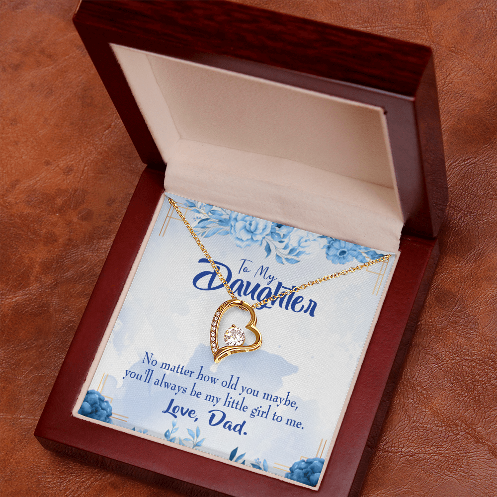 To My Daughter Daddy's Little Girl Forever Necklace w Message Card-Express Your Love Gifts