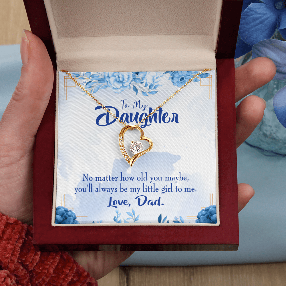 To My Daughter Daddy's Little Girl Forever Necklace w Message Card-Express Your Love Gifts
