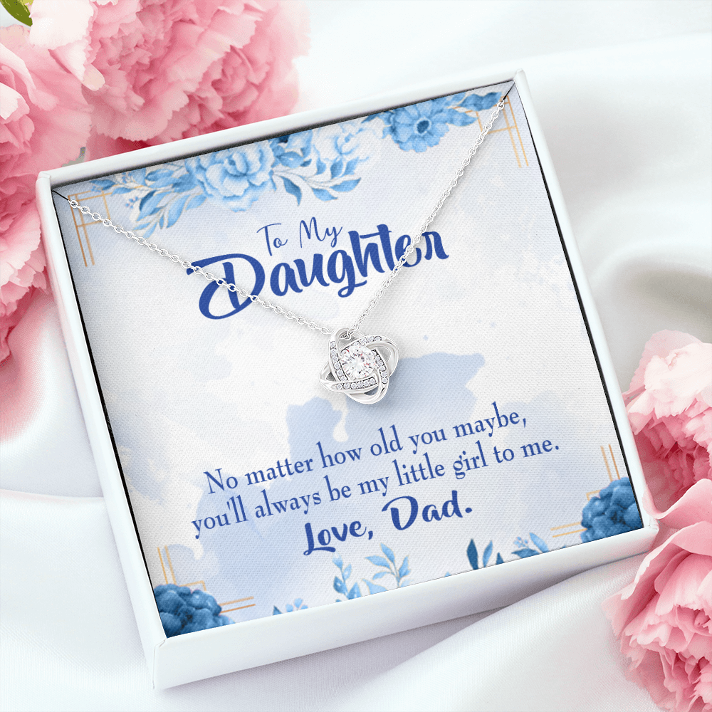 To My Daughter Daddy's Little Girl Infinity Knot Necklace Message Card-Express Your Love Gifts